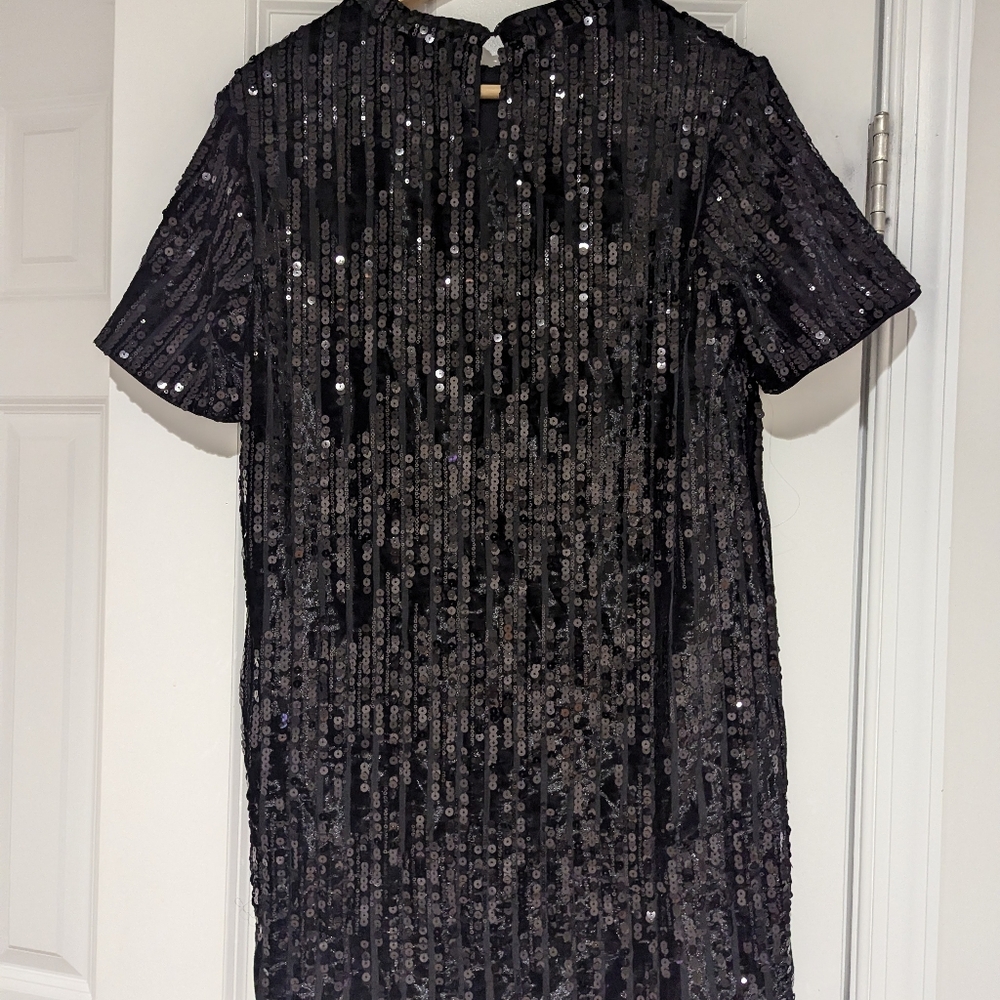 Festive Sequin Mini Shift Dress - image 2